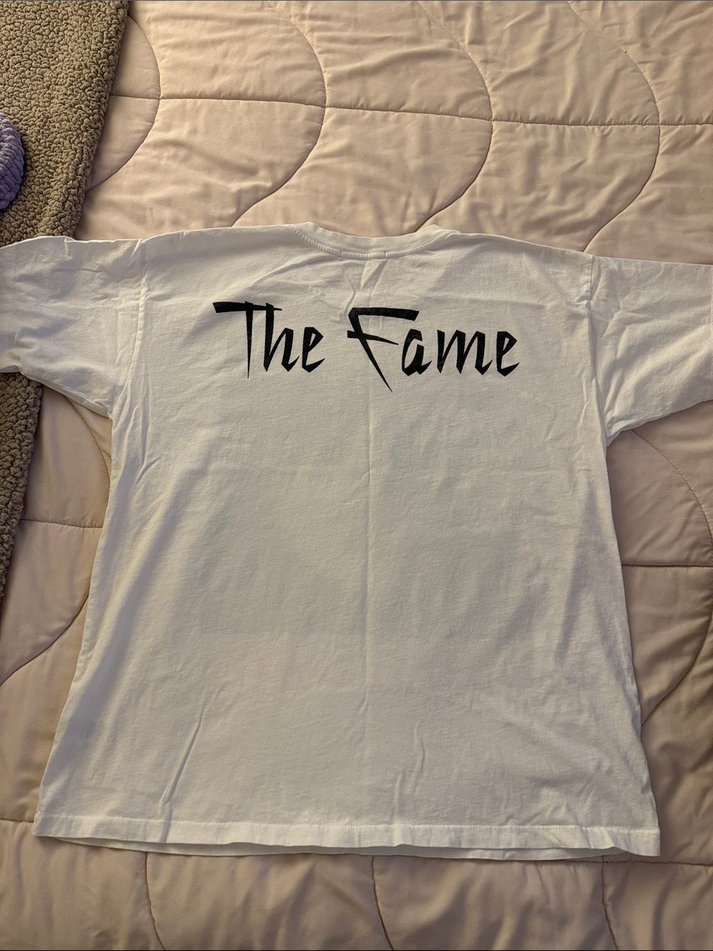 Daydreamer Lady Gaga Graphic Tee - White with Black & Blue Print - Picture 5 of 7